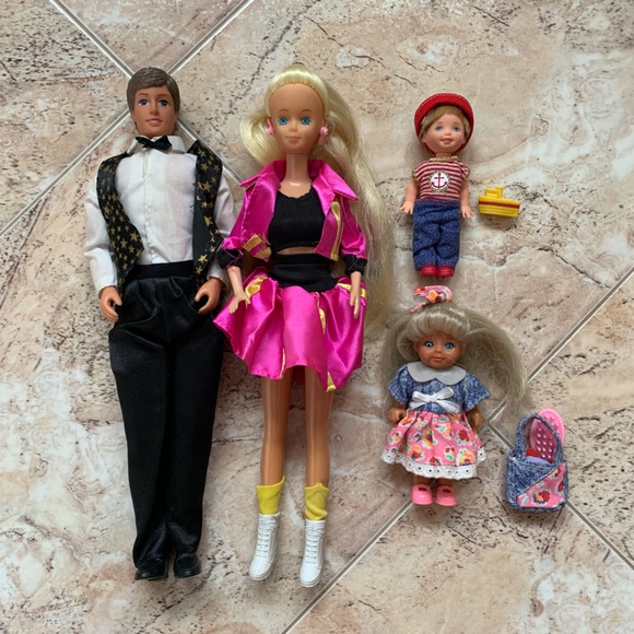 Vintage Barbie doll family